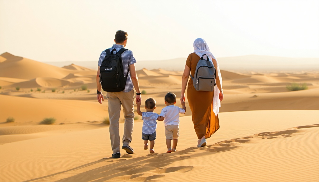 Family enjoying a curated journey in the UAE desert