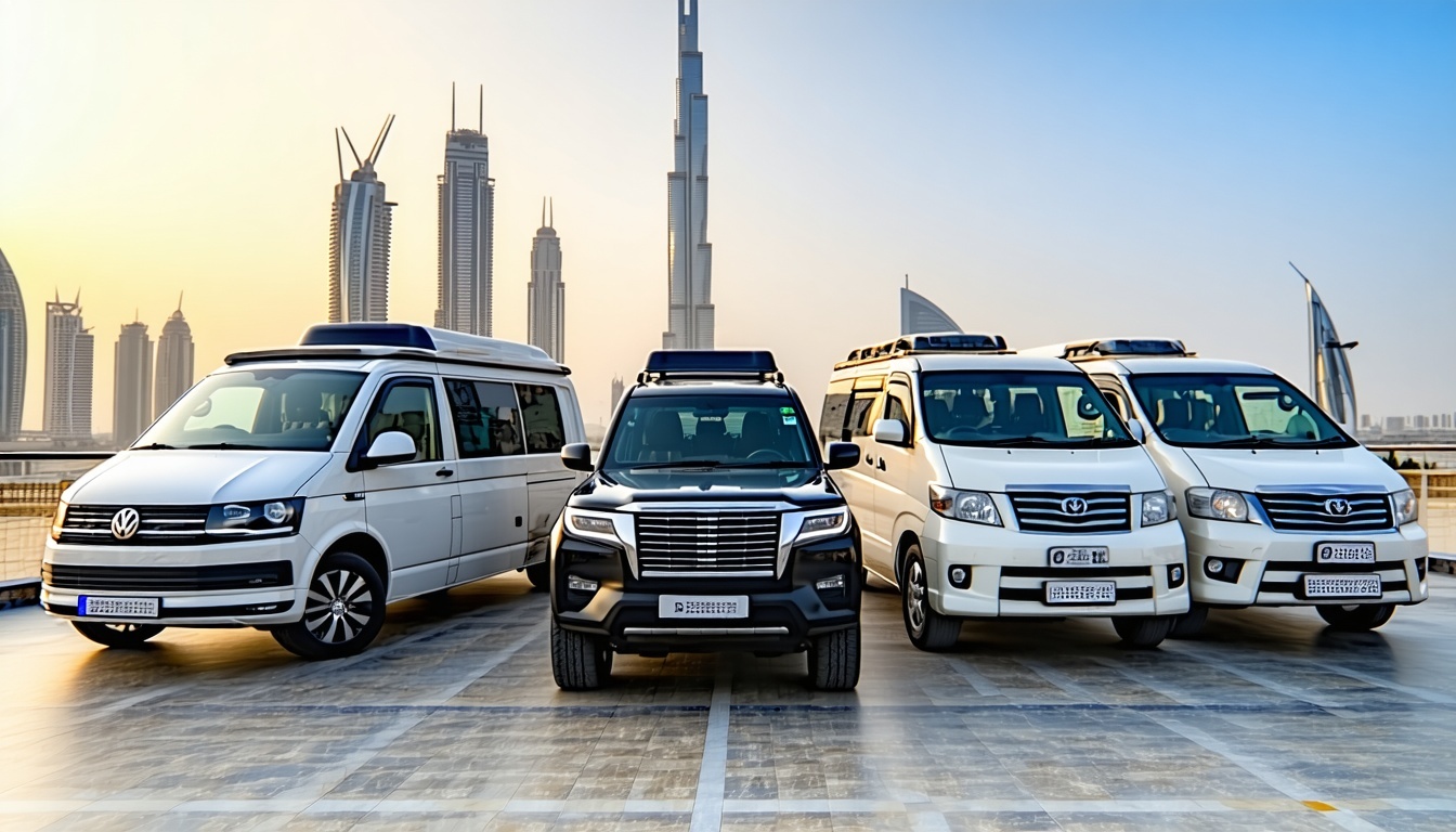 Comfortable and modern travel vehicles in Dubai