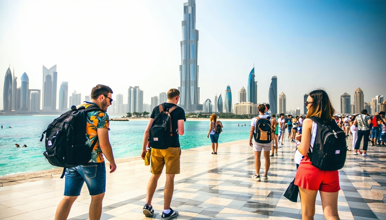 Tourists exploring Dubai attractions with guided tours